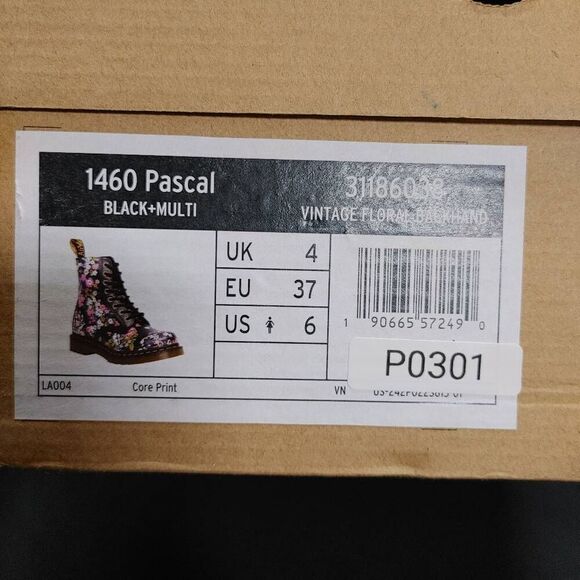 New Dr Martens 1460 Pascal Vintage Floral Backhand Boots 6 - Picture 5 of 6